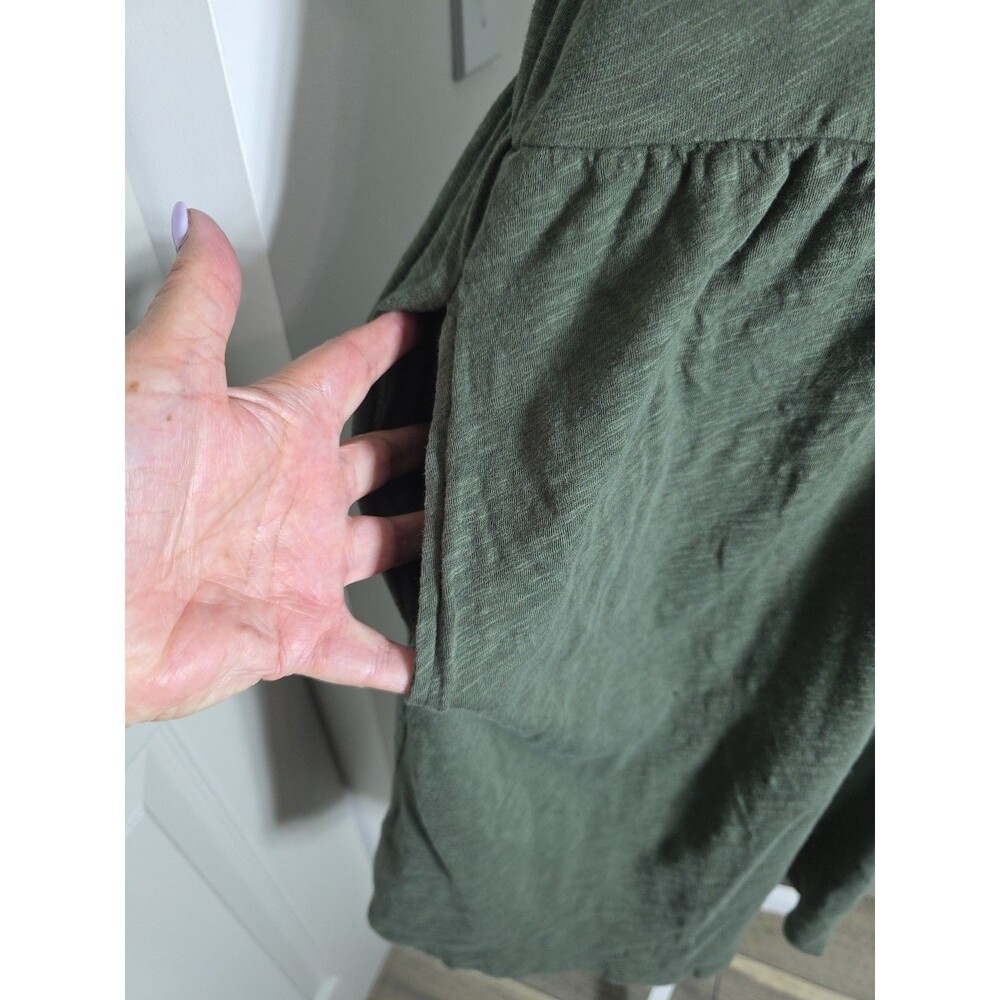 Torrid Sleep Sz 1 Green Short Sleeve Button Down Sleep Dress Pockets 100% Cotton - Picture 3 of 9